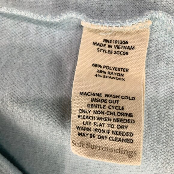 Soft Surroundings Blue/Gray Plaid Flannel Pants Sz S Pull-On Wide Leg w/Pockets - Picture 4 of 5